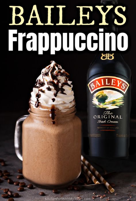 Baileys Iced Coffee Recipe, Coffee With Baileys Recipe, Drinks To Make With Baileys, Baileys Coffee Recipes, Home Made Baileys Irish Cream, Recipes With Baileys, Bailey Recipes, Baileys Frozen, Frappuccino Recipes