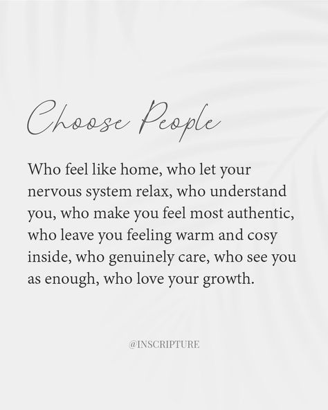 PEOPLE MAKE A DIFFERENCE // Surround yourself with positivity 🌟💖 The people you surround yourself with make all the difference. Prioritise the ones who relax you, keep you positive, uplift your spirit, and genuinely care for your growth. https://www.inscripture.com/ #peoplematter #homeiswheretheheartis #positivevibes #uplifteachother #cherishyourtribe #supportandgrow #gratitude #love #loss #grief #positivity #selfworth #mindfulness #selfacceptance #mentalhealth #healing #selflovejourney #s... People That Inspire You Quotes, Surround Yourself With Happy People, Quotes About The People You Surround Yourself With, Feel Loved Quotes Happiness, People Who Genuinely Care Quotes, People Who Care About You, Keep Yourself To Yourself Quotes, Healing People Quotes, People Who Make You Feel Good