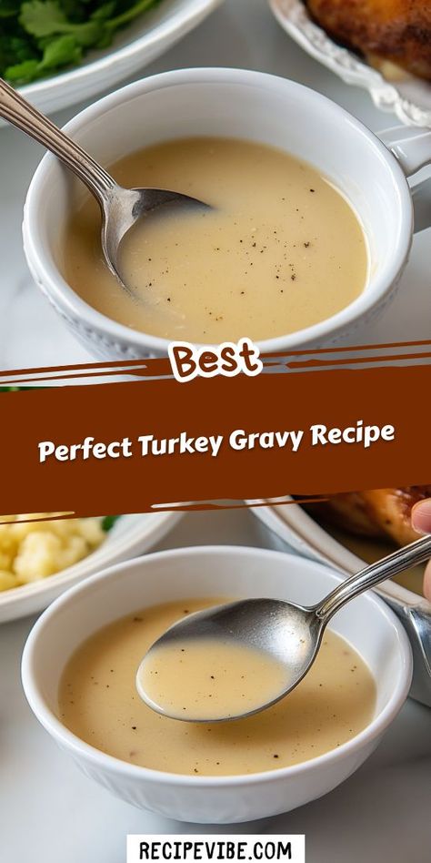 Searching for a way to make your Thanksgiving turkey even more delicious? This perfect turkey gravy recipe is the answer, adding depth and flavor to your festive meal. Be sure to save it for your next holiday celebration! Turkey Stock Gravy Recipe, Gluten Free Turkey Gravy With Cornstarch, Turkey Gravy From Stock, How To Make The Best Juicy Turkey, Thanksgiving Gravy Recipe Easy, Quick Easy Gravy Recipe, Simple Turkey Gravy, Healthy Turkey Gravy Recipe, Natasha’s Kitchen Turkey Gravy