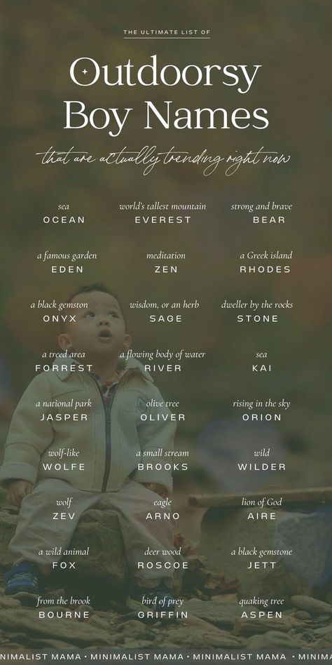 Boys Names With Meaning, Unique Boys Names, Earthy Names, Boys Names Unique, Nature Names For Boys, Earthy Boy Names, Boys Names Rare, One Syllable Boy Names, Nature Inspired Names