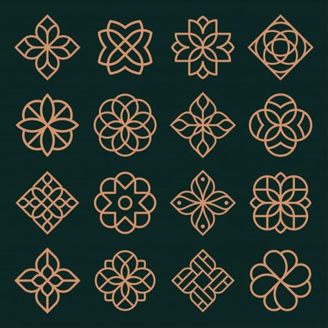 Jewellery Logos Ideas, Logo Flor, Flor Design, Pattern Packaging, Technical Art, Art Deco Flowers, Flower Icon, Art Deco Flower, Logo Flower