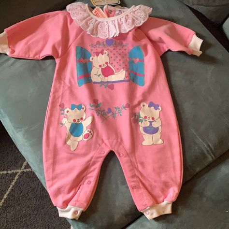 So Cute Still Has The Original Tags There Is Some Stains On One Leg Cuff, See Pictures Baby Face Vintage Baby Clothes 90s, Colorful Baby Clothes, Pandora Outfit, 90s Baby Clothes, Vintage Baby Gear, Liquid Smooth, Vintage Kids Fashion, Vintage Kids Clothes, Baby Jumper