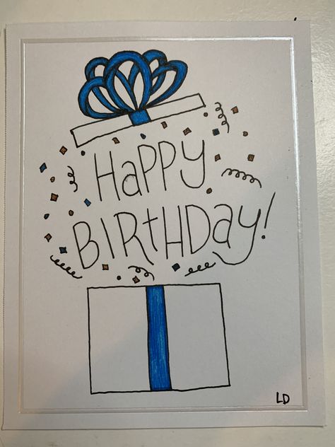 12 Birthday Card Ideas, B Day Cards Aesthetic, Quick Diy Birthday Cards, Happy Birthday Easy Drawings, Dad Card Ideas Birthday, Homemade 30th Birthday Cards, Birthday Cards For Your Brother, 18th Bday Card Ideas, Birthday Card Idea For Mom