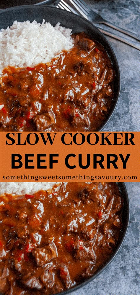 Slow Cooker Curry Recipes, Slow Cooker Beef Curry, Beef Chunks, Beef Curry Recipe, Slow Cooker Curry, Spicy Curry, Slow Cooker Recipes Beef, Delicious Family Meals, Beef Curry