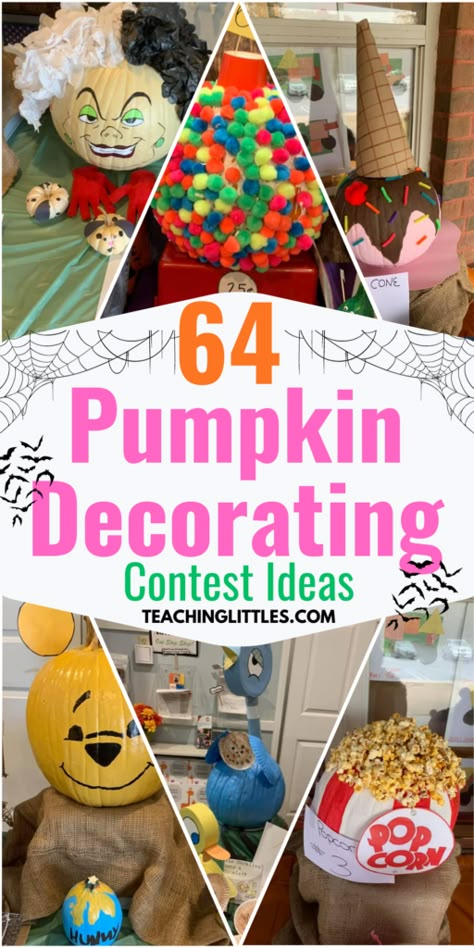 64 Creative Pumpkin Decorating Contest Ideas to Elevate Your Fall Celebrations - Teaching Littles Er Pumpkin Decorating, Ideas For Pumpkin Decorating Contest, Up Pumpkin Decorating Contest, Pumpkin Carving Ideas Contest, Classroom Pumpkin Ideas, Pumpkin Contest Winners No Carve, Themed Pumpkin Decorating Ideas, Decorating Pumpkins Without Carving Kids, Pumpkin Non Carving Ideas