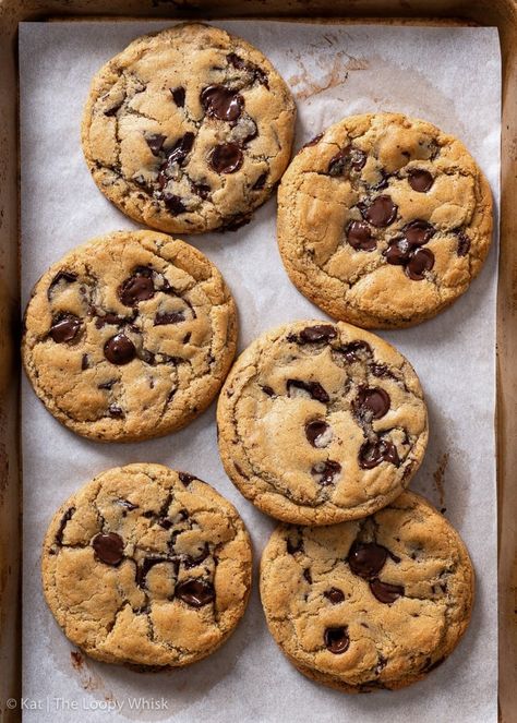 Brown Butter Chocolate Chip Cookies (Gluten & Egg Free) Gluten Free Eggless Cookies, No Egg Chocolate Chip Cookies, Cookie Recipes No Eggs, Eggless Dessert Recipes, Cookie Recipe Gluten Free, Cookie Recipes Without Butter, Egg Free Chocolate Chip Cookies, Egg Free Cookies Recipes, Cookies Eggless