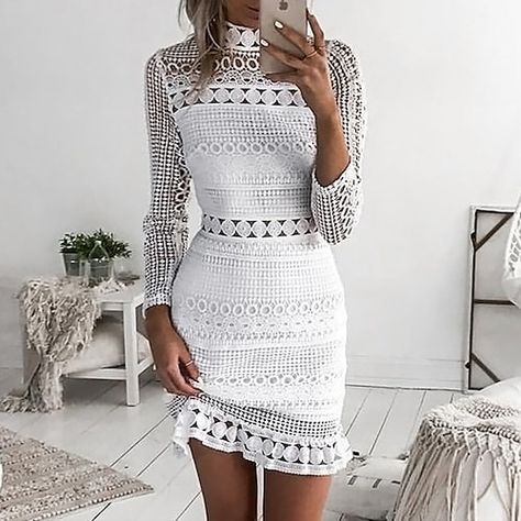 Short lace wedding dress