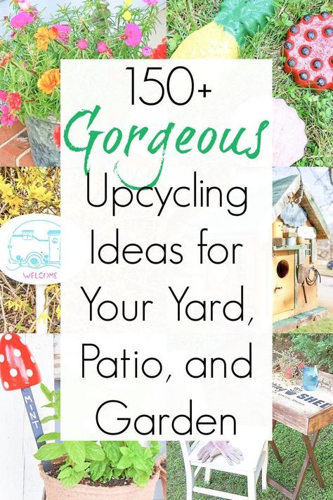 Who else is feeling the Spring itch to get outside and work on garden projects?? It's definitely that time of year, and this MASSIVE collection of upcycling ideas is full of inspiration for your yard, patio, garden, and growing all the things! Upcycled Planter, Mint Garden, Tattoo Plant, Ideas For Garden, Bohemian Style Decor, Fairy Garden Furniture, Thrift Store Decor, Yard And Garden, Upcycle Garden