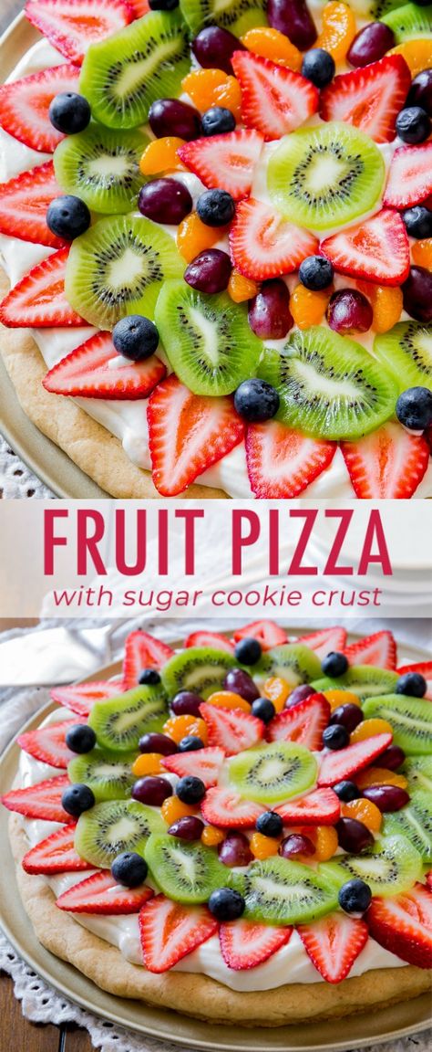 Fruit Pizza With Yogurt, How To Make A Fruit Pizza, Dessert Pizza Crust Recipe, Easter Fruit Pizza Sugar Cookie, Sugar Cookie Dough For Fruit Pizza, Christmas Sugar Cookie Fruit Pizza, Fruit Pizza From Scratch, Dessert Pizza Recipe Fruit, Dessert Cookie Pizza