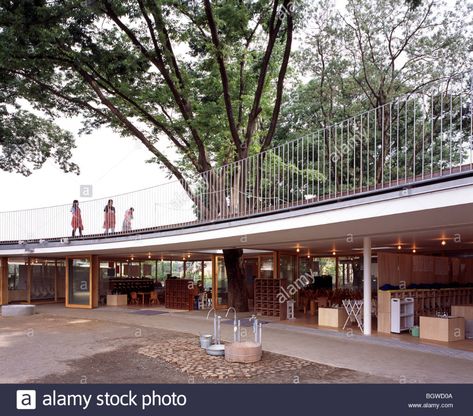 FUJI KINDERGARTEN, TOKYO, JAPAN, TEZUKA ARCHITECTS Stock Photo Fuji Kindergarten, Tezuka Architects, Site Plan Design, Community Hall, Collage Images, Community Halls, Arts Gallery, Site Plan, Plan Design