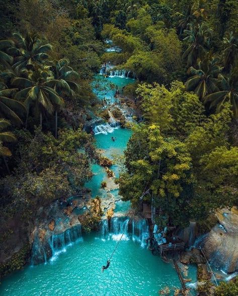 Nature is Beyond of Our Thought and Words Cambugahay Falls, Philippines. Cambugahay Falls, Sagada, Banaue, Siargao, Halong Bay, Philippines Travel, Palawan, Vacation Places, Bora Bora