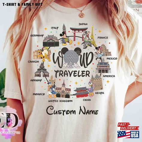 Personalized Disney Epcot Center World Traveler Vintage T-Shirt Custom Mickey And Friends Adventure Tee Hoodie Unisex Check more at https://tshirtfamilygift.com/product/personalized-disney-epcot-center-world-traveler-vintage-t-shirt-custom-mickey-and-friends-adventure-tee-hoodie-unisex/ Epcot Shirt Ideas, Going To Disney World, Trip To Disney World, Friends Adventures, Epcot Center, Epcot Shirts, Disney Trip Shirts, Going To Disney, Trip Shirts