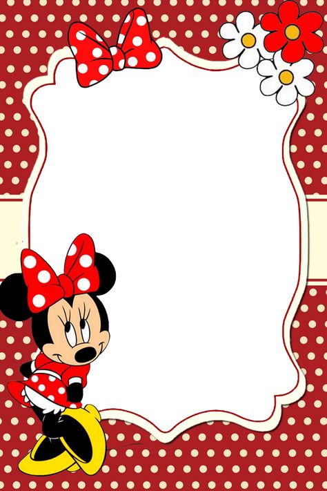 Minnie Mouse Border, Minnie Mouse Frame, Minnie Mouse Background, Minney Mouse, Minnie Mouse Template, Mickey Mouse Clubhouse Invitations, Minnie Mouse Roja, Minnie Mouse Printables, Minnie Invitations