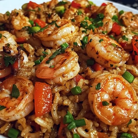 Sausage Shrimp Rice, Dirty Rice With Sausage And Shrimp, Southern Dirty Rice Recipe, Shrimp Dirty Rice Recipe, Shrimp Dirty Rice, Cajun Shrimp Fried Rice Recipe, Dirty Rice Dressing Recipe, Dirty Rice With Shrimp, Shrimp And Wild Rice