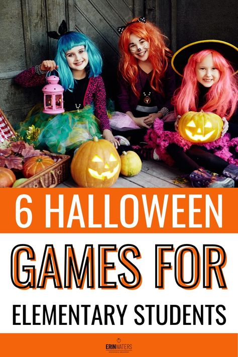 Elementary students love Halloween!! They love playing Halloween party games, making Halloween crafts and dressing up for Halloween. They love it all!! So why not throw the best Halloween classroom party with 6 of the best Halloween games? These Halloween games for kids are perfect for the whole class. I share Halloween bingo, pumpkin bowling, and Halloween 4 corners. Learn all 6 Halloween party games for kids now! Fun Halloween Activities For 3rd Grade, Small Group Halloween Activities, Class Room Party Games, Halloween Activities For Classroom Party, Halloween Day Classroom Activities, Class Party Ideas Elementary Halloween, Best Classroom Games, Halloween Games For Fifth Graders, Halloween Games Second Grade