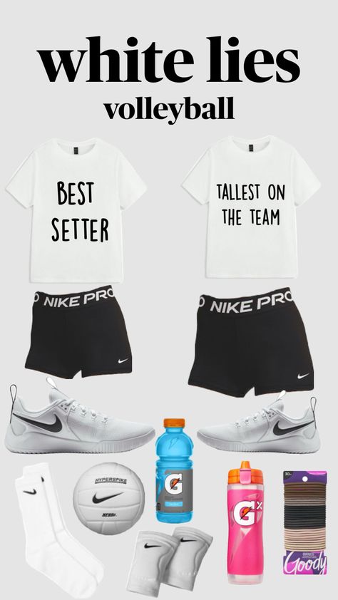 white lies volleyball : thank you @juliarichardson8811 for the idea!!#fyp #volleyball #nike #outfit #sports #fitinspo #outfitinspo White Lies Volleyball, Nike Outfit, White Lies, Football Games, Nike Pros, Fitness Inspo, Volleyball, Dress Up, Thank You