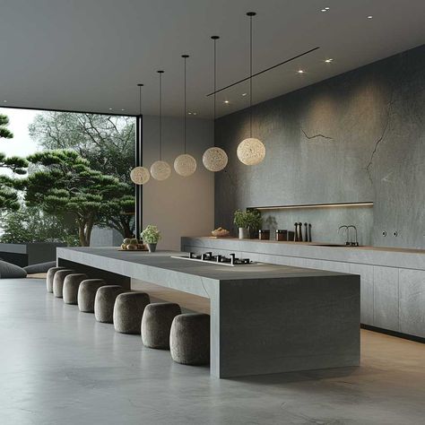 Explore Japanese Minimalist Nice Kitchen Designs for Streamlined Elegance • 333+ Art Images Kitchen Single Wall With Island, High Rise Kitchen, Dream Modern Kitchen, Minimalist Island Kitchen, Modern Minimal Kitchen Design, Morden Kitchen Ideas, Hotel Room Kitchen, Japanese Modern Kitchen, Kitchen Ideas Minimalist