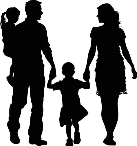 AI generated Silhouette happy family black color only full body Happy Family Black, Family Silhouette Art, Silhouette Family, Family Vector, Family Black, Birthday Cake Topper Printable, Family Images, Family Of 4, Wedding People