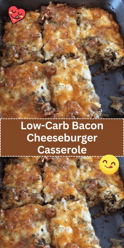 Low-Carb Bacon Cheeseburger Casserole Classic Cheeseburger, Bacon Cheeseburger Casserole, Keto Casseroles, Breakfast Low Carb, Low Carb Casseroles, Cheeseburger Casserole, Beef Casserole Recipes, Bacon Cheeseburger, Carnivore Diet