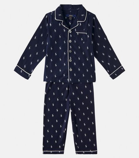 Cotton flannel pajamas in blue - Polo Ralph Lauren Kids | Mytheresa Ralph Lauren Kids Boys, Baby Luxury, Boys Pjs, Boys Nightwear, Luxury Pajamas, Baby Wardrobe, Polo Ralph Lauren Kids, Ralph Lauren Kids, Flannel Pajamas