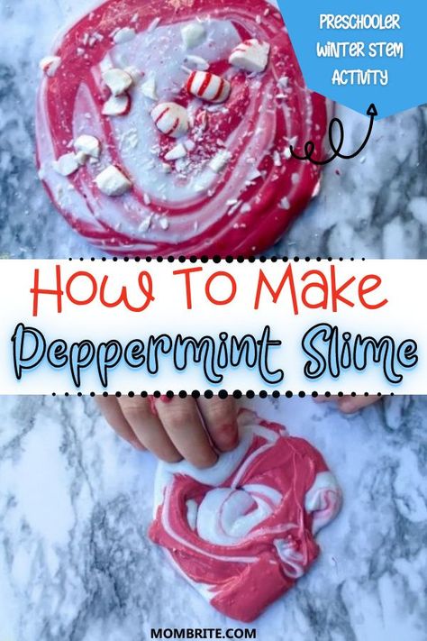 Peppermint Stem Activities, Candy Cane Slime, Fluff Slime, Food Science Experiments, Candy Slime, Holiday Stem, Kitchen Science, Peppermint Patty, Peppermint Scent