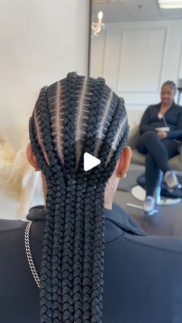 Nayla Chalas | Boston Braider on Instagram: "Do you sew your stitch braids together?  Here are some benefits of doing so: -NO MORE GAPS -Prevents braids from bending -More longevity of the style  This step is a must for me!  I mean just look at the before and after 🤩  Want to learn more tips on how to get the NEATEST braids ever!?  Sign up for my exclusive online braiding class and become an expert today!   EBOOKs are also available in my digital store! Includes: Product lists Wholesale vendors Parting maps & so much more! 🤍  #bostonbraids #bostonbraider #braidsboston #stitchbraids #protectivehairstyle #stitchbraidstutorials" 4 Stitch Braids Hairstyles, Jasmines Aesthetic, 5 Feed In Braids, Six Stitch Braids, Braids Going To The Back, Cute Stitch Braids, Braids Going Back, 6 Stitch Braids, Crochet Hair Styles Freetress