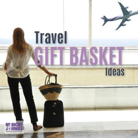 With the holiday’s around the corner, many people are thinking about gifts for their loved ones. If you have a traveler on your list, a travel gift basket is a great way to show them that you love them.Grab a cute basket, fill it with f... Travel Basket Gift Ideas, Travel Gift Basket Ideas, Vacation Gift Basket, Travel Gift Basket, Silent Auction Basket, Theme Baskets, Silent Auction Baskets, Making A Gift Basket, Auction Basket