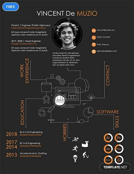 A Free Experienced Engineer Resume Format will help you take another step closer towards your dream career. This item’s sole supported format is InDesign. Download and print at your leisure. Resume Design Template Free, Cv Original, It Cv, Cv Inspiration, Graphic Design Cv, Engineer Resume, Engineering Resume, Infographic Resume, Cv Template Word