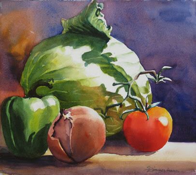 Veggie Art, Vegetable Painting, Deer Illustration, Vegetable Prints, Watercolor Food, Watercolor Fruit, Storage Sheds, Food Painting, Fruit Painting