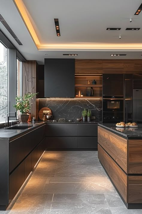 Classic Kitchen Design Luxury, Classic Kitchen Design, Black Granite Countertops, Kitchen Decorations, New House - Kitchen, Home Decor Hooks, House Design Kitchen, Classic Kitchens, Kitchen Room Design