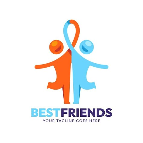 Best Friend Logo Design, Friendship Logo Design, Group Logo Design Ideas, Best Friend Logo, Friend Logo Design, Logo Association, Friendship Logo, Association Logo Design, People Template