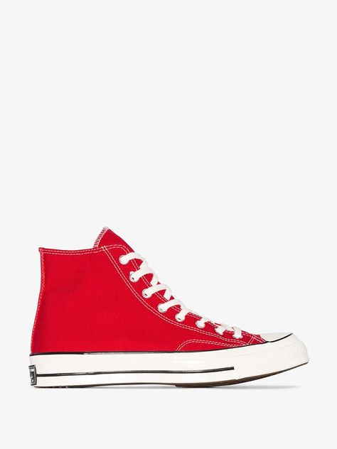 Red Converse Shoes, Red High Top Converse, Red Chucks, Chuck Taylor 70, Red High Tops, Converse Red, Red Converse, Converse Chuck 70, High Top Sneaker