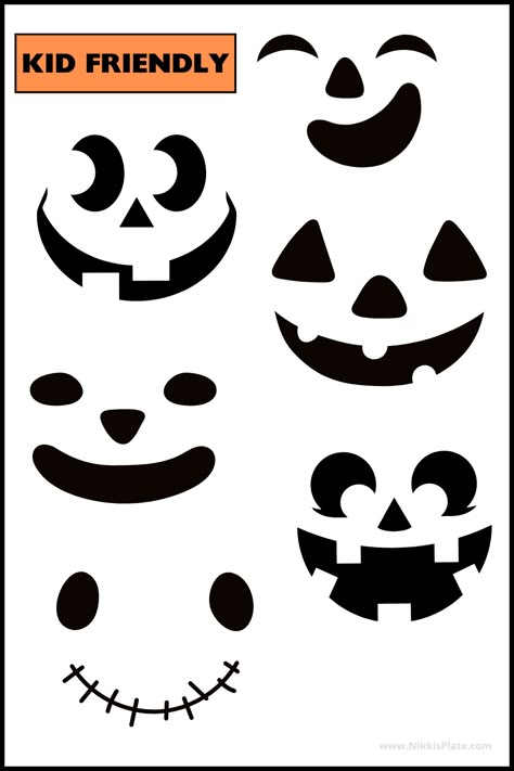 Make A Jack O Lantern Printable, Jack-o-lantern Faces, Printable Halloween Pumpkin Template, Scary Jack O Lantern Faces Template, Laughing Pumpkin Face, Basic Jack O Lantern Face, Pumpkin Faces Printable, Easy Jack O Lantern Faces For Kids, Pumpkin Face Printables Free