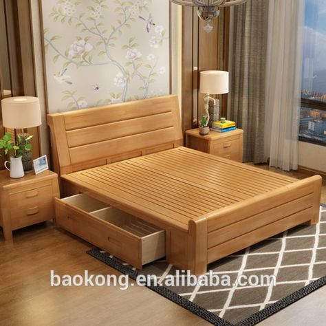 Walnut Bedroom Furniture, Beautiful Bed Designs, Bed Designs With Storage, Walnut Bedroom, Simple Bed Designs, Box Bed Design, Double Bed Designs, Wood Bed Design, Bed Frame Design