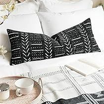 Long Decorative Pillow, Boho Style Pillows, Western Pillows, Pillow For Bed, Pillow Arrangement, Decorative Lumbar Pillows, Black Pillows, Throw Pillows Bed, Accent Throw Pillows