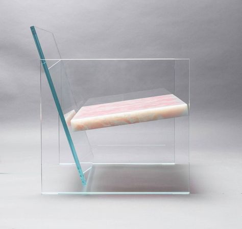 How Fragile This Love Glass and Stone Contemporary Lounge Chair 4 Glass Chair, Sophisticated Bathroom, Side Coffee Table, Lounge Design, Armchair Furniture, Chaise Design, Interior Architect, Diy Chair, Quirky Design