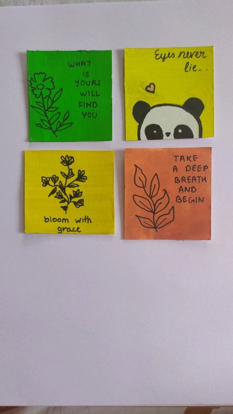 Sticky Note Birthday Ideas, Painting For Study Table, Sticky Notes Wall Decor Aesthetic, Sticky Note Art Wall, Doodles For Room Decor, Study Table Sticky Notes Ideas, Study Table Wall Decor Quotes, Aesthetic Sticky Notes Ideas, Things To Draw On Post It Notes