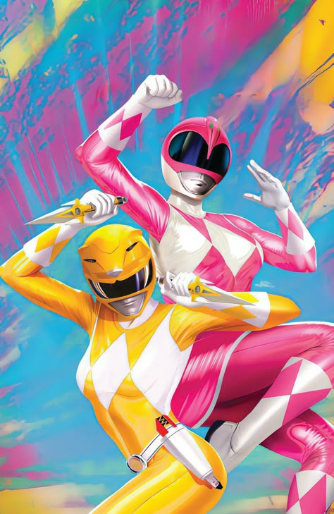 Yellow & Pink Power Rangers by Ariel Diaz Ariel Diaz Art, Yellow Power Ranger, Power Rangers Pink, Power Ranger Black, Yellow Ranger, Power Rangers Ninja Steel, Saban's Power Rangers, Pink Ranger, Pink Power Rangers