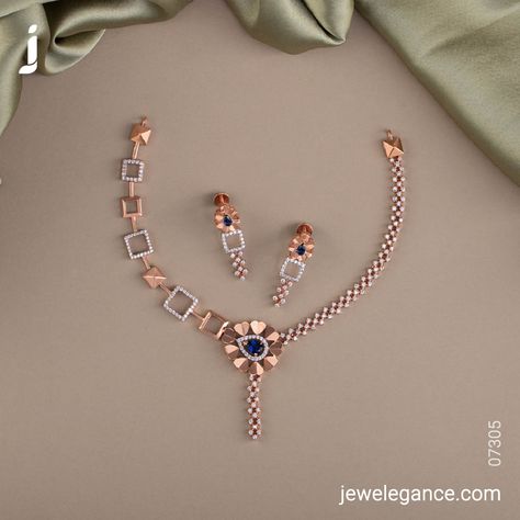 Wear your best wherever you go... . Search for the Product Code '07305' on www.jewelegance.com . #myjewelegance #jewelegance #necklaceset #gemstonenecklaceset #necklaceaddict #necklacefashion #necklacestatement #necklaceshop #jewelryaddict #gemstonejewellery Rose Gold Necklace Set, Flora Necklace, Rose Gold Jewelry Set, Chain With Pendant, Fancy Jewelry Necklace, Modern Gold Jewelry, Diamond Jewelry Store, Diamond Necklace Designs, Gold Chain With Pendant