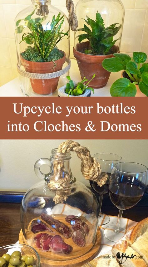 Glass Jugs Crafts, Glass Bottle Diy Projects, Bottle Upcycle, Glass Bottle Ideas, Bottle Projects, Recycled Glass Bottles, Glass Bottle Diy, Diy Glass Bottle Crafts, Wine Bottle Art