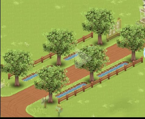 Hay Day Farm Layout Simple, Simple Hay Day Farm Design, Simple Hayday Layout, Hayday Driveway, Hay Day Crop Layout, Hay Day Driveway Design, Hay Day Pet Area Design, Hay Day Farm Design Smelter, Hayday Driveway Design