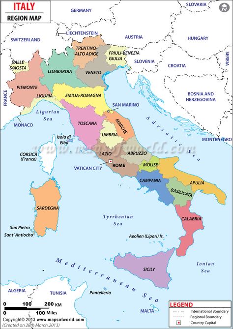 Italy Region Map Map Of Italy Cities, Map Of Italy Regions, Map Of Italy, Italy Map, Regions Of Italy, Sicily Italy, Emilia Romagna, Trieste, Travel Maps