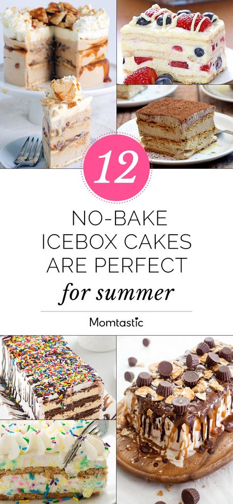 No-Bake Icebox Cakes Lemon Icebox Cake, Refrigerator Cake, Icebox Cakes, Icebox Desserts, Icebox Cake Recipes, Cold Cake, Kid Recipes, Bake Cake, Chocolate Graham Crackers