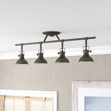 Breakwater Bay Roupen 4 -Light Track Kit & Reviews | Wayfair Track Lighting Kits, Diy Kitchen Decor, Living Room Diy, Kitchen Styling, Rustic Kitchen, Contemporary Kitchen, Room Lights, Living Room Lighting, Diy Kitchen