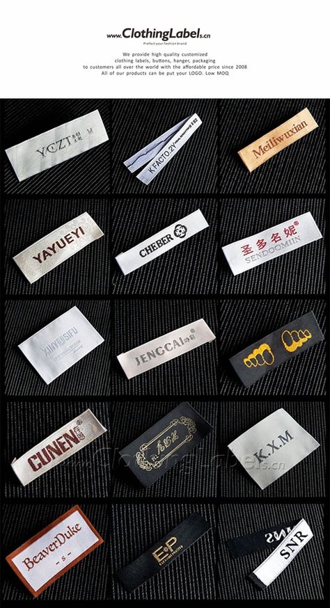 Hangtag Design Fashion Clothing Labels, Dress Tags Label Ideas, Main Label Design Clothing, Clothes Label Design Tags, Woven Label Design Clothing, Shirt Label Design, Labels Ideas, Logo For Clothing, Price Tag Design