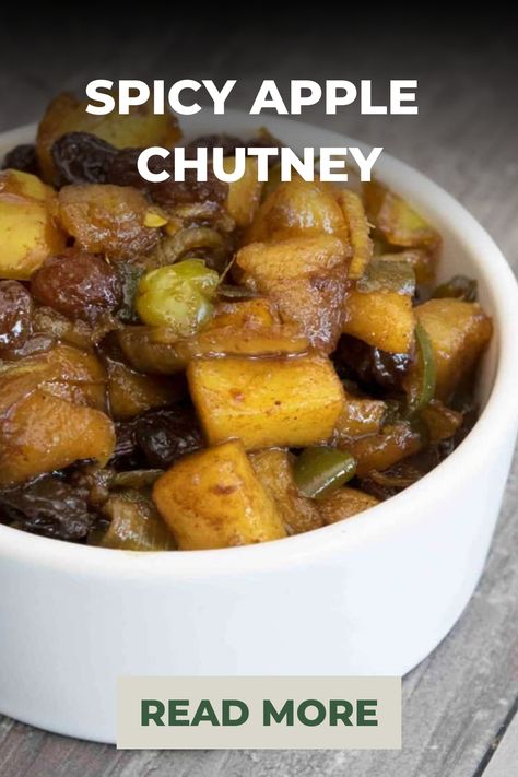 Spicy Apple Chutney Apple Chutney Recipe, Spicy Desserts, Spicy Ketchup, Apple Chutney, Food Resources, Chutney Recipe, Sweet Heat, Spicy Snacks, Spicy Food