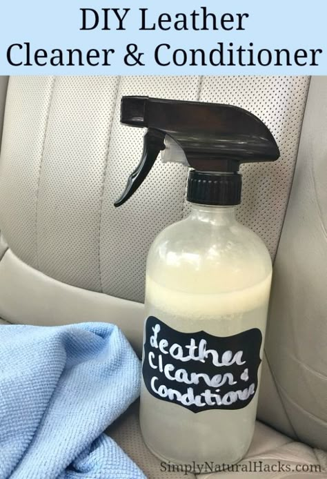 Homemade Leather Car Seat Cleaner, Cleaning White Leather Couch, Diy Cleaner For Car Interior, Diy Leather Cleaner Car, Spray Bottles For Cleaning, Natural Car Cleaning Products, Diy Leather Sofa Cleaner, Diy Leather Conditioner Car Seats, Diy Leather Furniture Cleaner