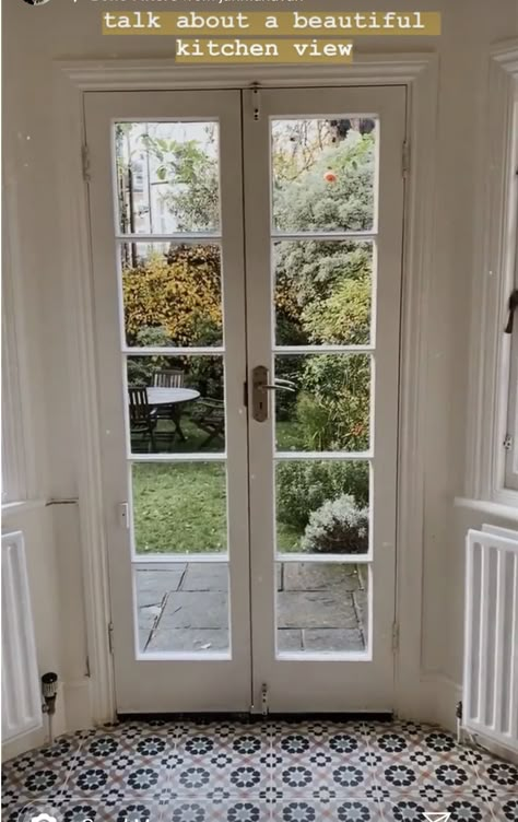 Full Window Door, Single Glass Door To Patio, Cottage With French Doors, External Kitchen Door, Narrow Exterior French Doors, Door To Outside In Kitchen, Sunroom Doors Entrance, Narrow Patio Doors, Kitchen Door To Patio