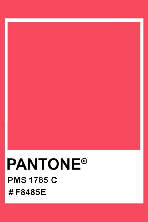 PANTONE 1785 C #pantone #color #PMS #hex Spring Pantone, Palette Spring, Pantone Tcx, Pantone Matching System, Pantone Color Chart, Pantone Palette, Colour Pallets, Pantone Colour Palettes, Pastel Red