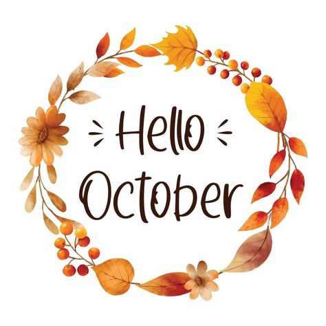 October Clipart, Hello October Images, Calligraphy Hello, October Images, Inspiration Vision Board, October Wallpaper, Photo Widget, Indigenous Peoples Day, Linen Embroidery